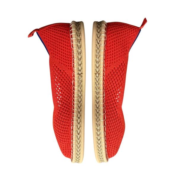 NEW Rothy’s The Espadrille Red Hot Jute Cushion Slip On Knit Flat Comfort Size 8 - Picture 5 of 12